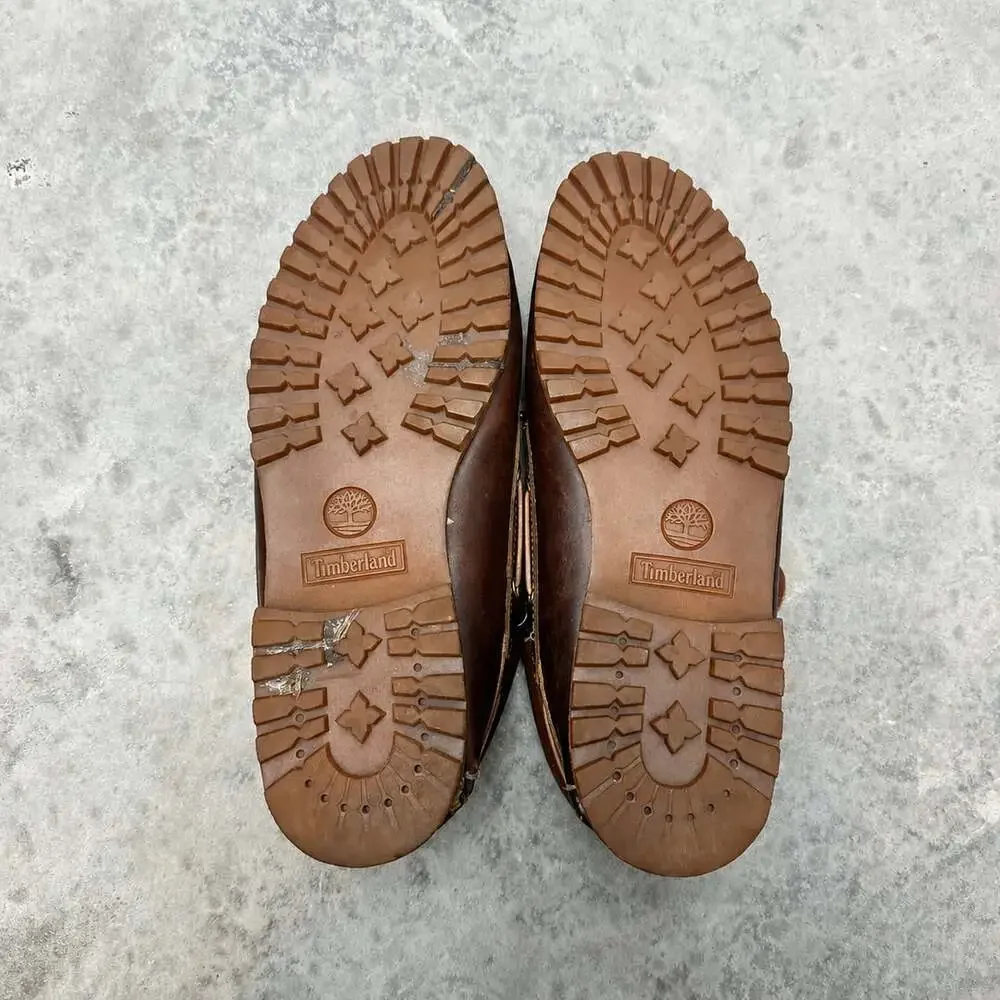 Timberland 3-Eye Classic Lug Brown Leather Boat Shoes - Size 13 M